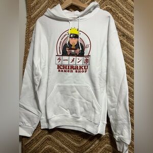 Naruto Shippuden Men's Graphic Pullover White Sweatshirt, Hoodie, Size M, New